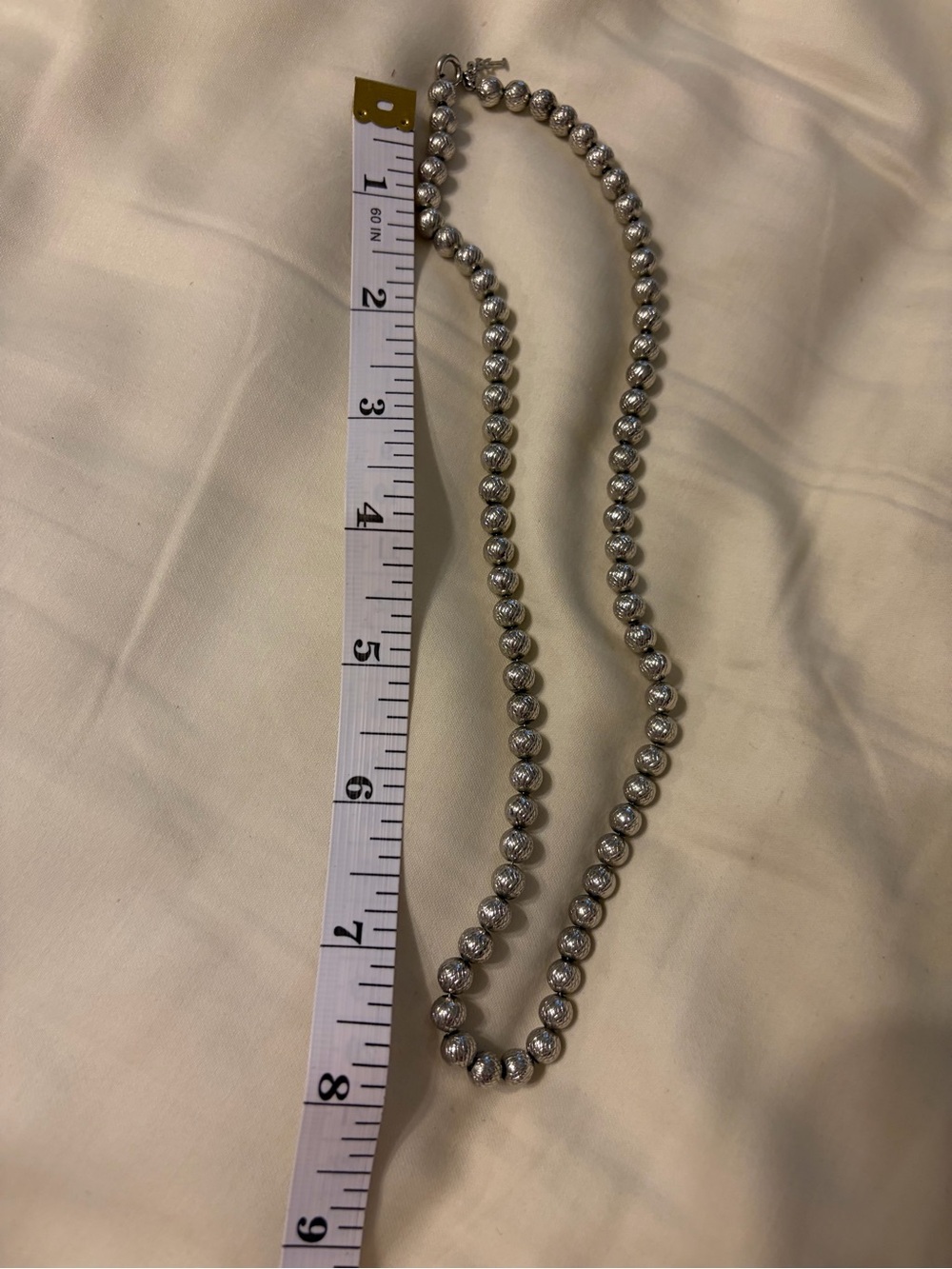 EUC vintage Crown Trifari Silver Beaded Necklace - Elegant Women's Jewelry